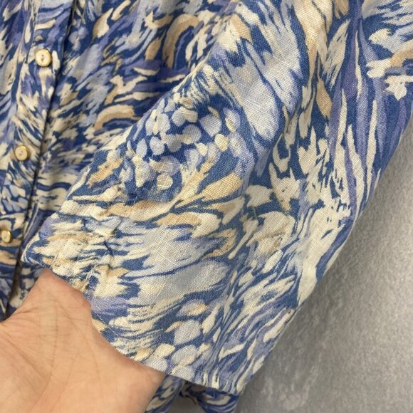 JM Collection Button Up 100% Linen‎ Shirt Womens 22W 3/4 Sleeve Lightweight Top - Picture 10 of 13